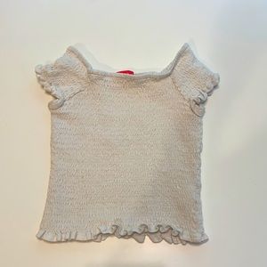 Adorable White Smocked Off The Shoulder Top
